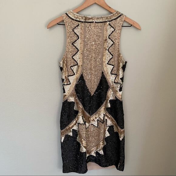 Needle & Thread Gold Sequin Mini Dress 4 - Picture 10 of 11